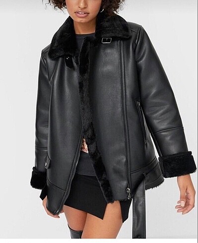 Stradivarius M beden deri mont