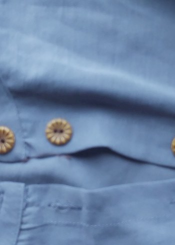 Düğmeli indigo Hamile Kısa Tunik veya elbise - Görsel 2