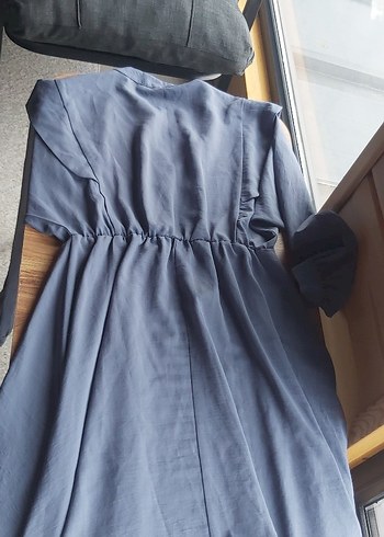 Düğmeli indigo Hamile Kısa Tunik veya elbise - Görsel 3