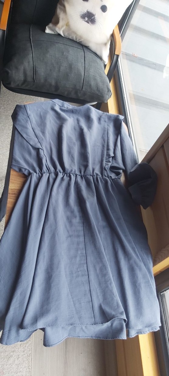 Düğmeli indigo Hamile Kısa Tunik veya elbise - Görsel 3