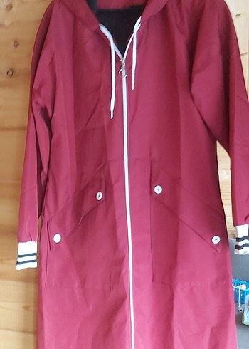 Bordo Kadın yagmurluk - Görsel 3