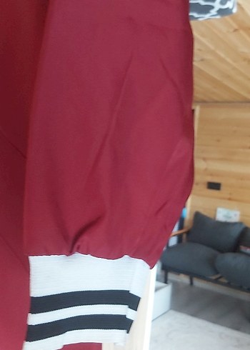 Bordo Kadın yagmurluk - Görsel 4