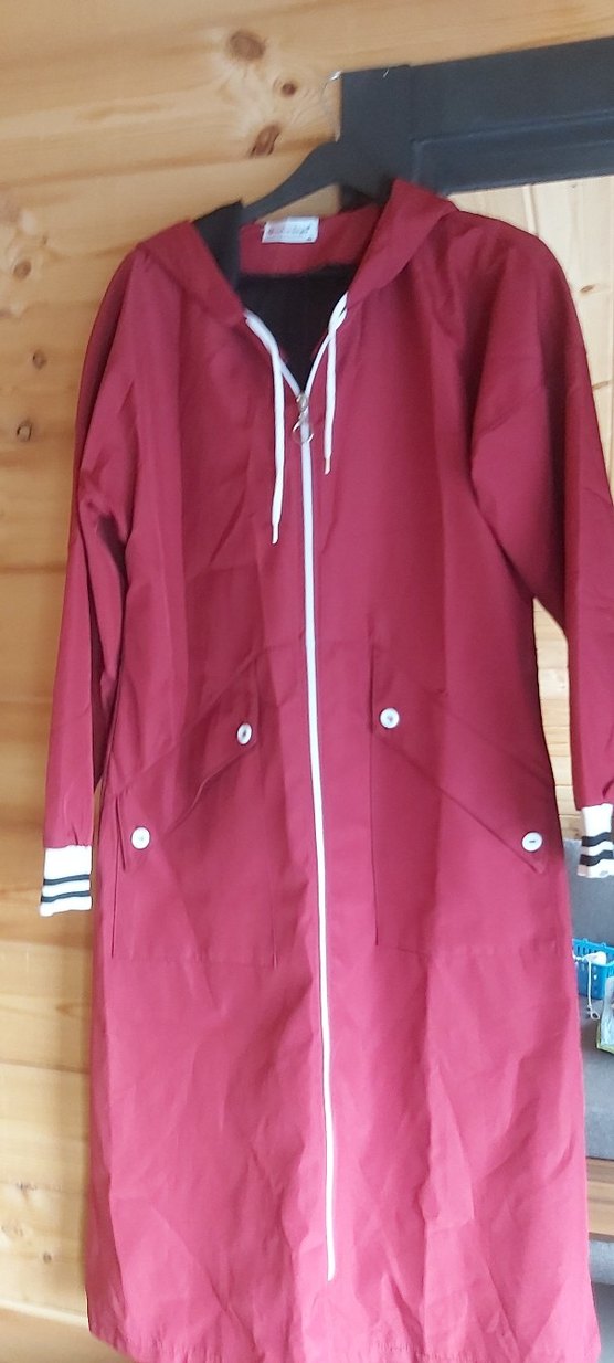 Bordo Kadın yagmurluk - Görsel 3