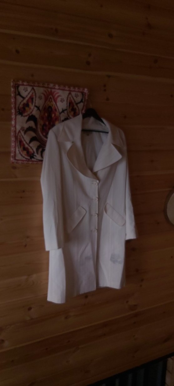 Beyaz Düğmeli kumas ceket - Görsel 2