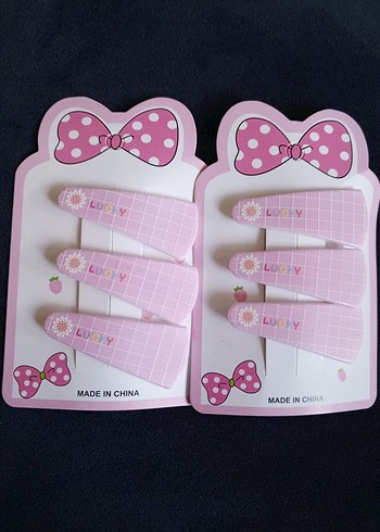 Pembe Puantiyeli Basic Çocuk Toka Seti
