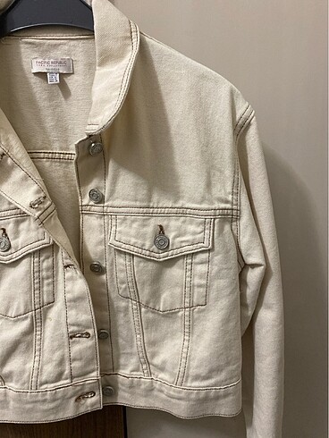 Pull and Bear Krem rengi kot ceket