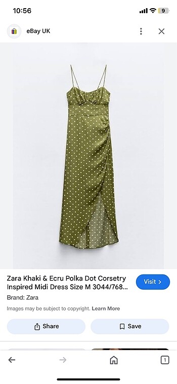 Zara yeşil elbise