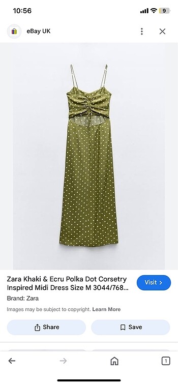 Zara Zara yeşil elbise