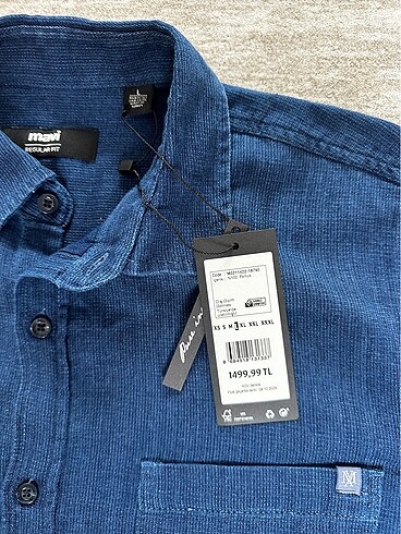 l Beden mavi Renk Mavi denim erkek gömlek L mavi