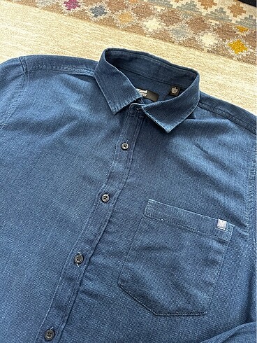 Mavi Jeans Mavi denim erkek gömlek L mavi