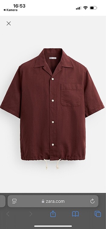 Zara Bordo Lux Gömlek XL
