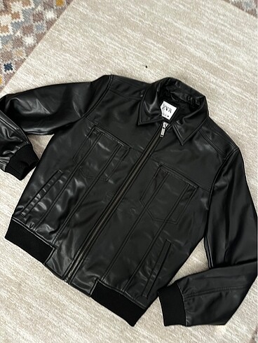 Zara Zara Erkek Deri Ceket Premium XL