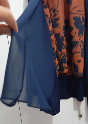 Desenli Kahverengi Kadın Bluz - Görsel 8