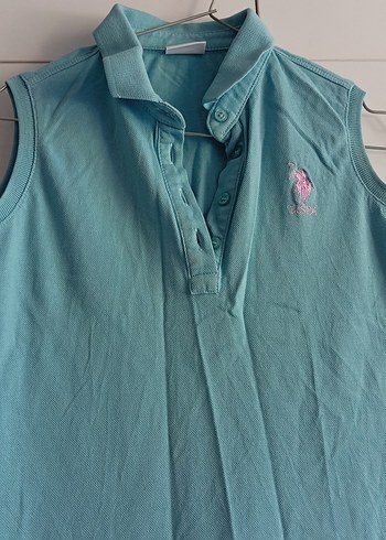 Kolsuz Turkuaz Kız Polo Tişört - Görsel 2