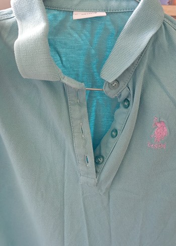 Kolsuz Turkuaz Kız Polo Tişört - Görsel 3