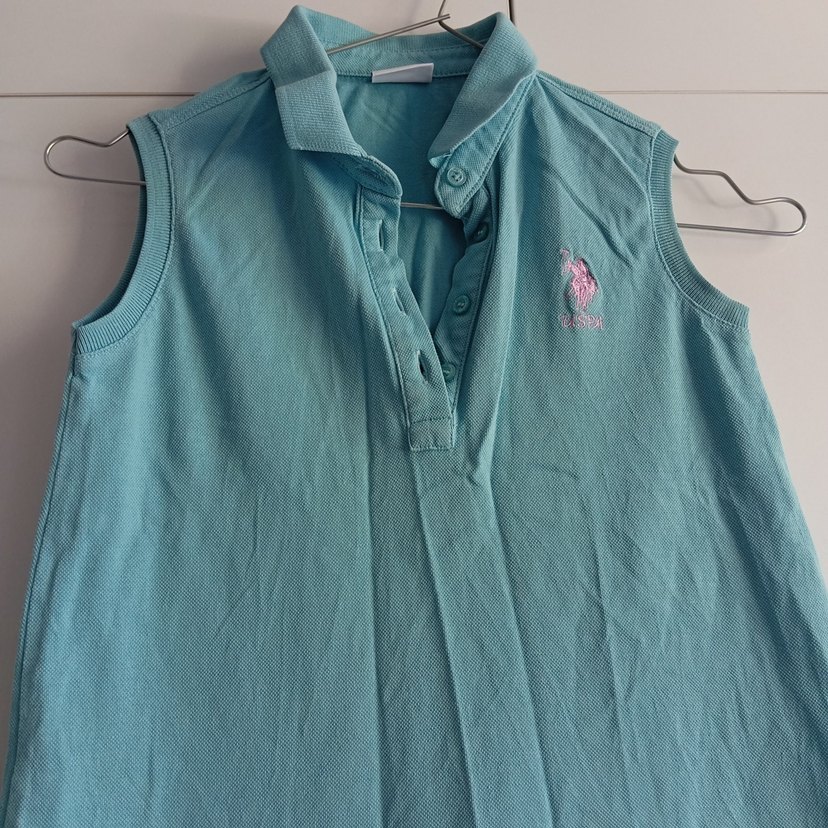 Kolsuz Turkuaz Kız Polo Tişört - Görsel 2