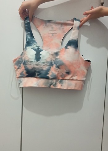 Gri Tie-Dye Desenli Sporcu Sütyeni - Görsel 2