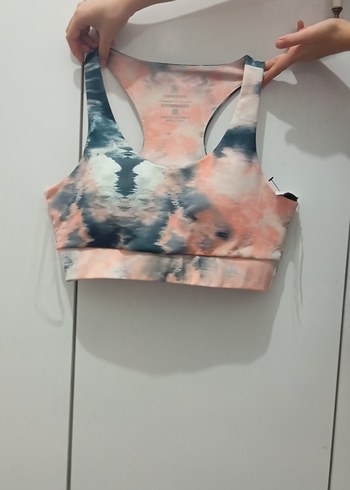 Gri Tie-Dye Desenli Sporcu Sütyeni - Görsel 3
