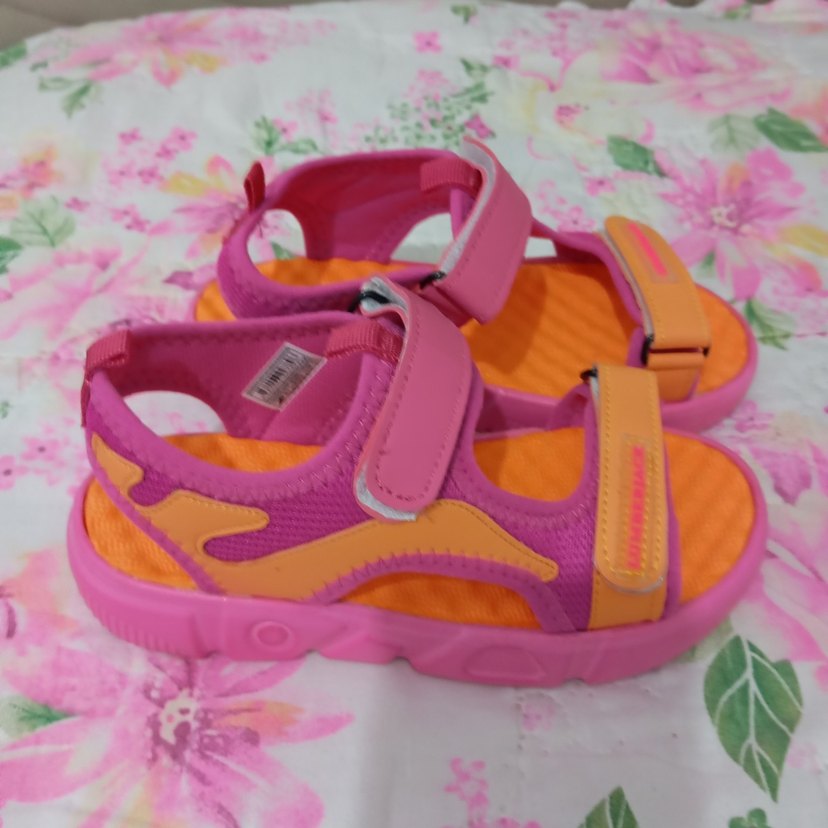 Renkli Kız Çocukları Cırt Cırtlı Terlik - Görsel 2