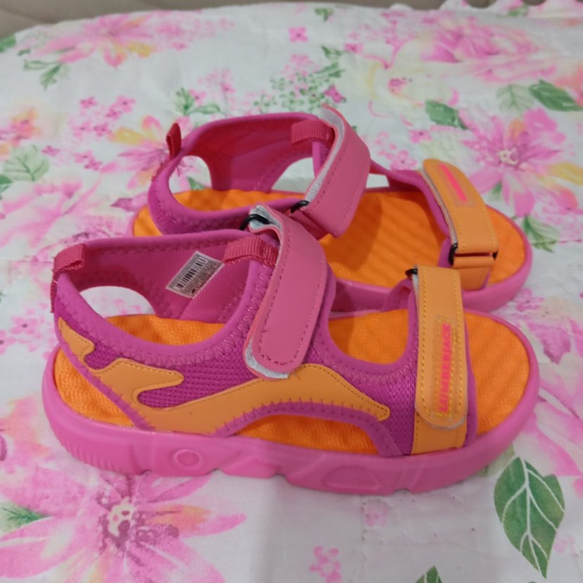 Renkli Kız Çocukları Cırt Cırtlı Terlik - Görsel 4