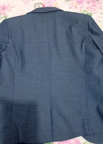 Mavi Düğmeli Kadın Kot Blazer Ceket - Görsel 6