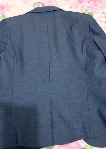 Mavi Düğmeli Kadın Kot Blazer Ceket - Görsel 7