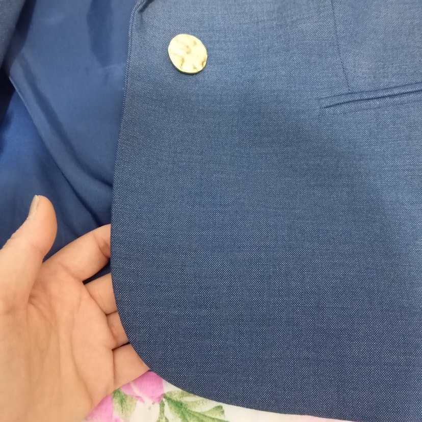 Mavi Düğmeli Kadın Kot Blazer Ceket - Görsel 4