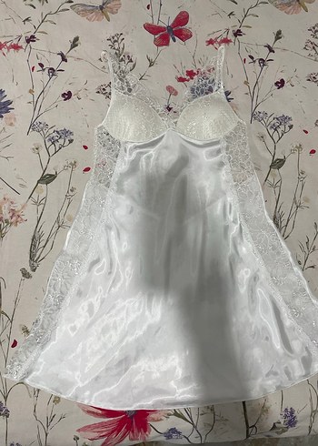 Bride saten dantelli gecelik ve sabahlık seti - Görsel 4