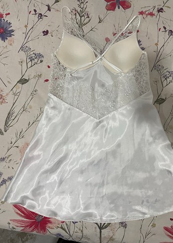 Bride saten dantelli gecelik ve sabahlık seti - Görsel 5