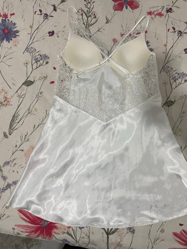 Bride saten dantelli gecelik ve sabahlık seti - Görsel 5