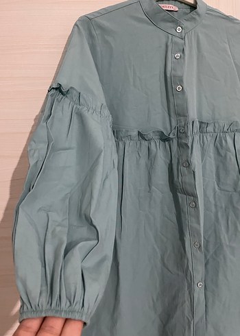Su yeşili terikoton gömlek - Görsel 3