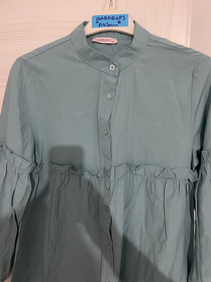 Su yeşili terikoton gömlek - Görsel 2