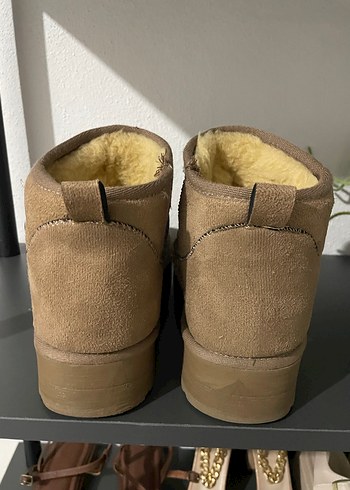 Vizon Süet Kadın Kalın Topuk Vizon UGG Bot - Görsel 2