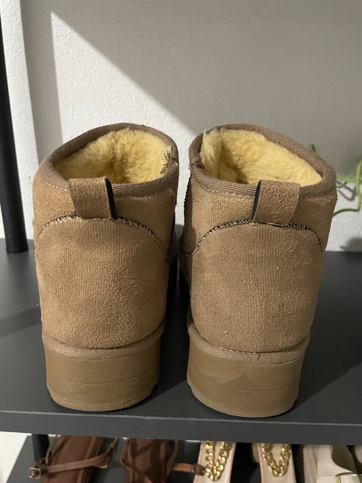 Vizon Süet Kadın Kalın Topuk Vizon UGG Bot - Görsel 2