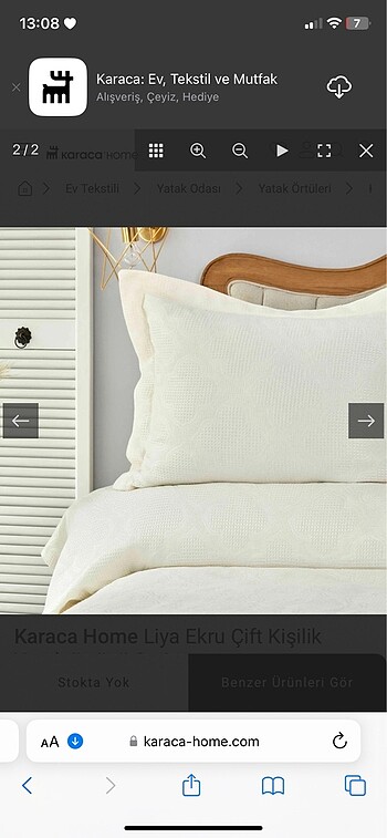 Karaca Home Karaca home çift kişilik yatak örtüsü