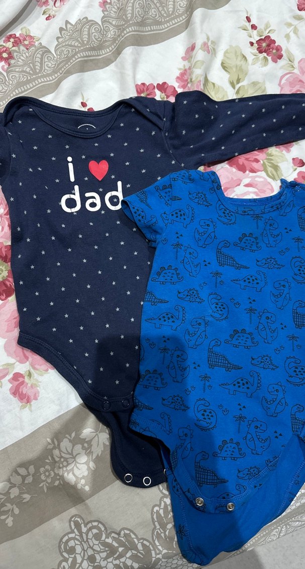 Uzun Kollu Mavi Pamuklu Erkek Bebek Body - Görsel 2