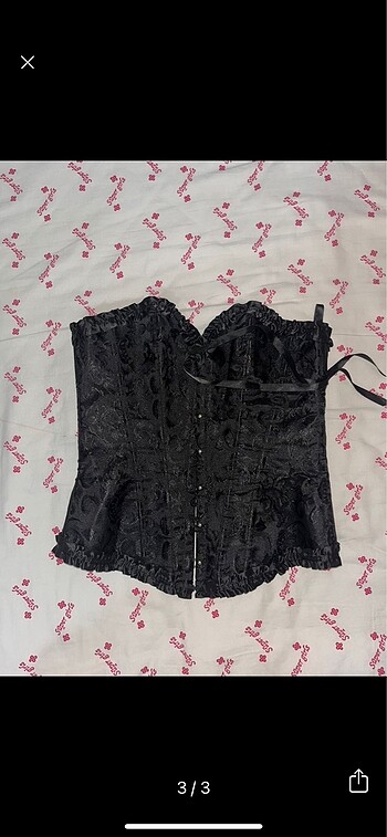 m Beden Siyah gotik korse top