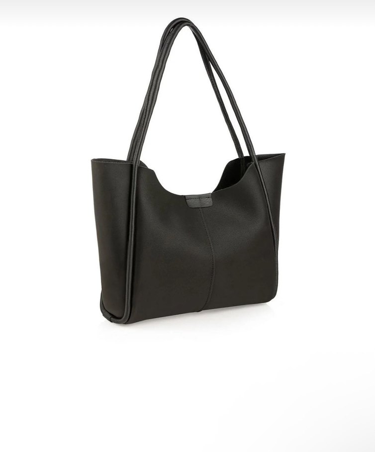 Siyah Deri Kadın Omuz Çantası - Görsel 3