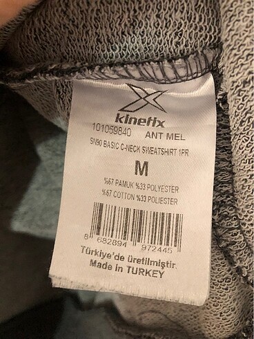 m Beden gri Renk Kinetix sweatshirt