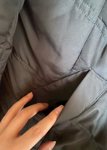 Siyah Midi Kadın Kışlık Mont Düğmeli - Görsel 3