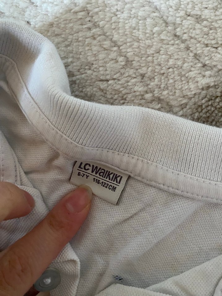 Erkek Çocuk Beyaz Uzun Kollu Polo Tişört - Görsel 2