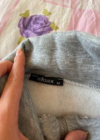 Addax Gri Yarım Fermuarlı Kadın Sweatshirt