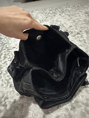  Beden siyah Renk Siyah deri kol çantası