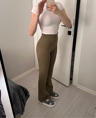 xs Beden Trendyol milla haki kumaş pantolon