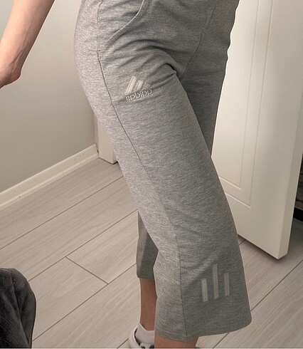 s Beden Adidas gri normal bel kapri eşofman