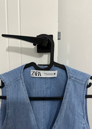 Zara Zara %100 pamuk Mavi Denim Düğmeli Kadın Yelek