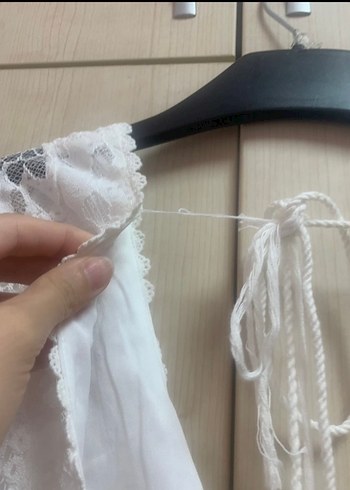 Dantel Detaylı Beyaz Bohem Uzun Elbise - Görsel 4