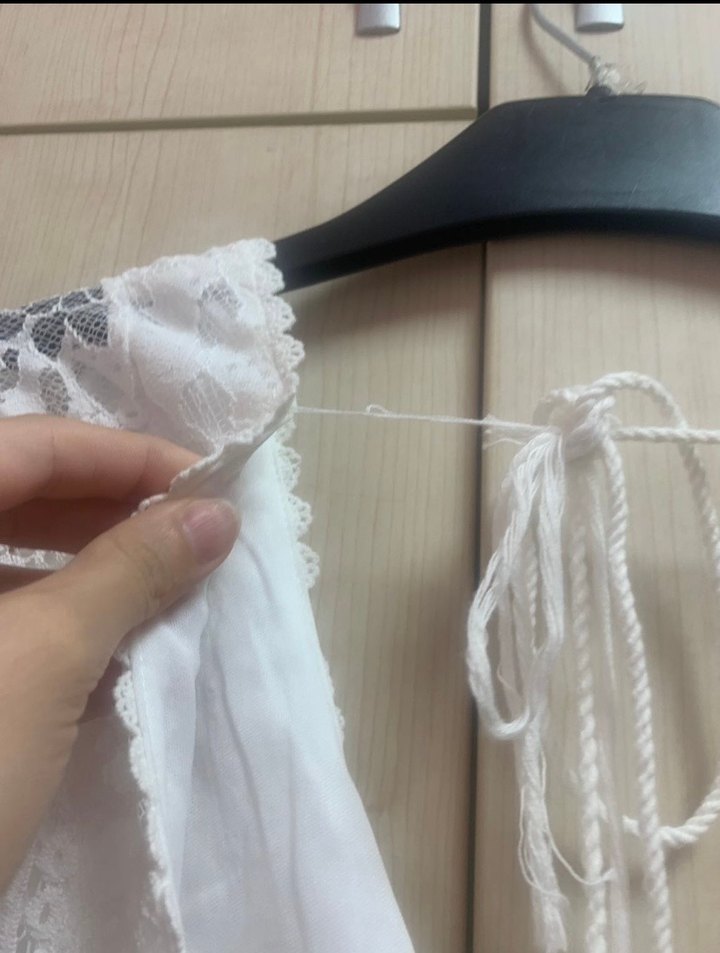 Dantel Detaylı Beyaz Bohem Uzun Elbise - Görsel 4