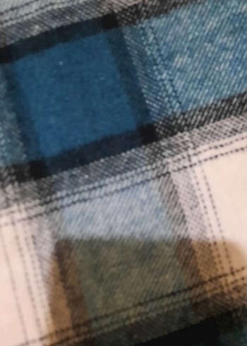 Düğmeli Mavi Gri Kareli Kadın Gömlek - Görsel 3