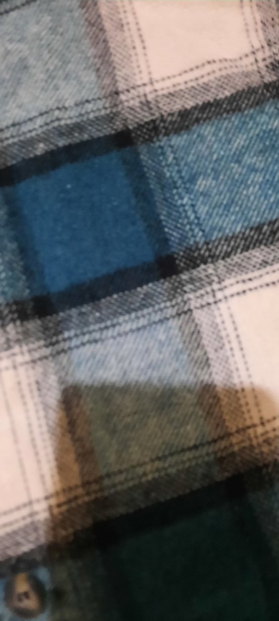 Düğmeli Mavi Gri Kareli Kadın Gömlek - Görsel 3